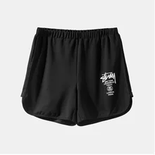 Fu Jing лето стиль 200 жира мм Шорты повседневные спортивные брюки с принтом буквы Большие размеры женские брюки