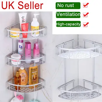 

New Stainless Steel Bathroom Shelves Silver Bathroom Accessories Shower Corner Shelf Shampoo Storage Rack Bathroom Basket Holder