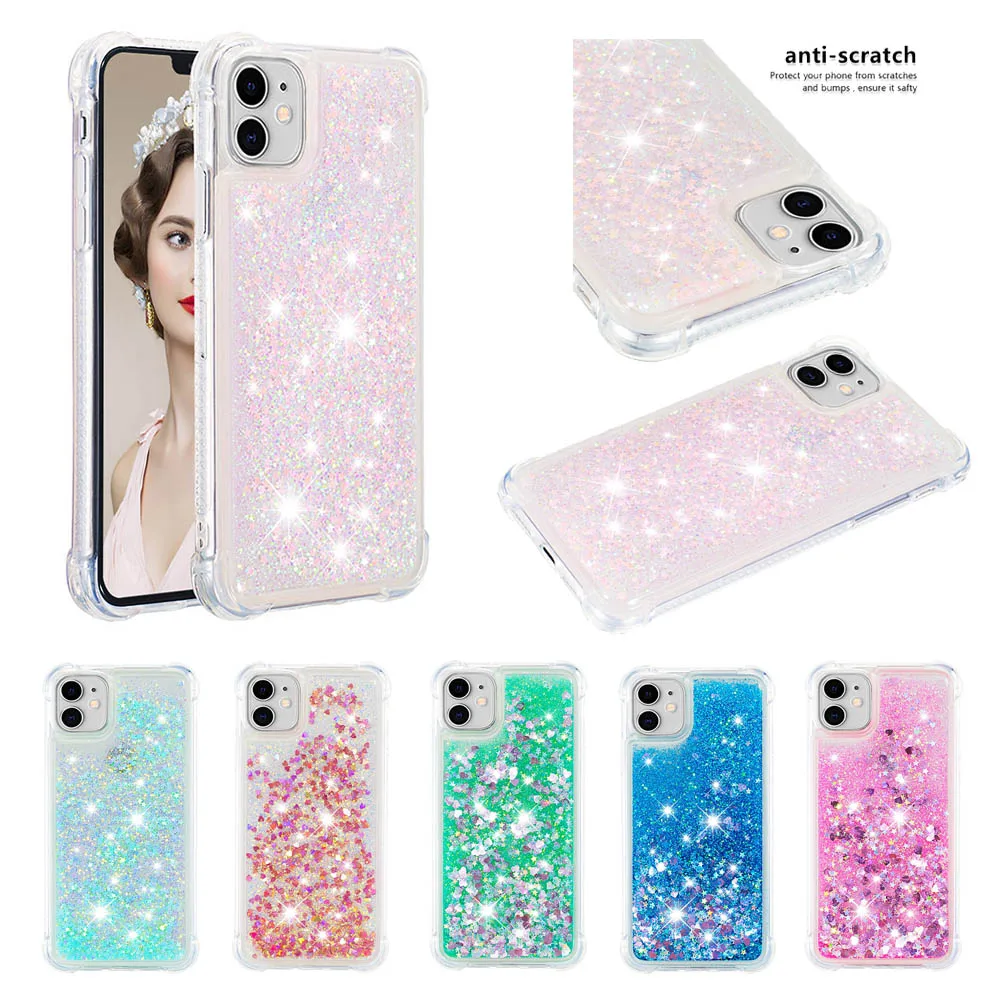 Новый Блестящий блестящий чехол с блестками для iphone 11Pro 11Max X XR XS MAX 8 7 6 S прозрачный