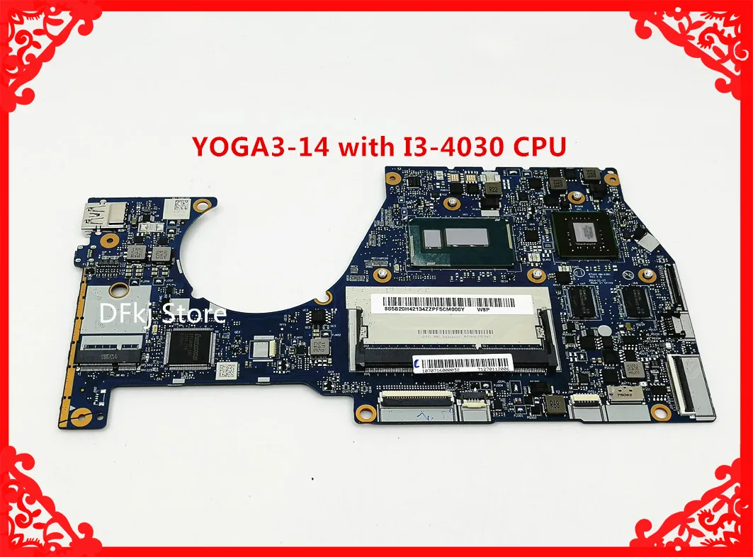 

BTUU1 NM-A381 motherboad For Lenovo YOGA3-14 Laptop motherboard with SR1EN I3-4030U 2G FRU:5B20H42134 100% tested