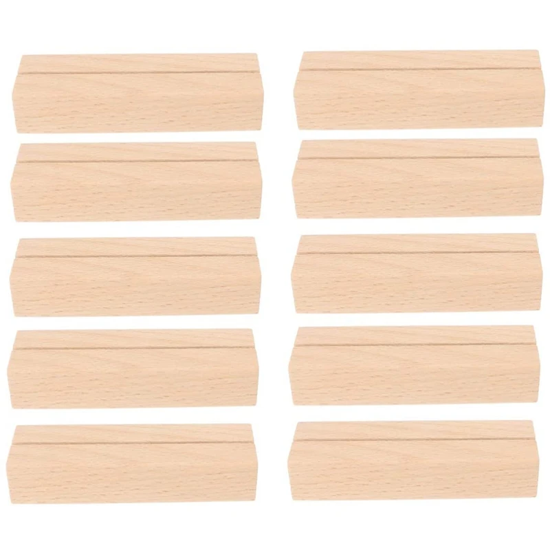 

10Pcs Business Card Display Holder Desk Wooden Business Card Name Card Stand Organizer for Office Table
