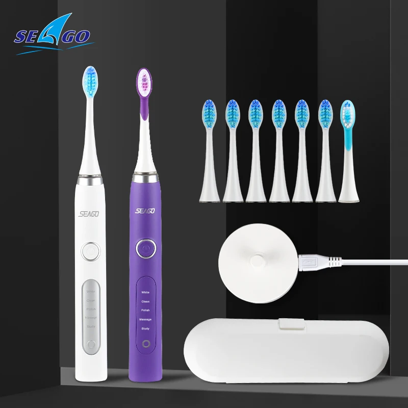 SEAGO Sonic Electric Toothbrush Upgraded Adult Waterproof Ultrasonic Rechargeable Toothbrush Whitening Healthy Gift SG-986 SEAGO Sonic Electric Toothbrush Upgraded Adult Waterproof Ultrasonic Rechargeable Toothbrush Whitening Healthy Gift SG-986
