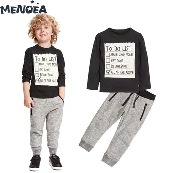 

Menoea Boy Clothing Set Spring Autumn Children Clothes Long Sleeve T-shirt + Pants 2pcs Letter Boy Costume Kids Clothes Suit