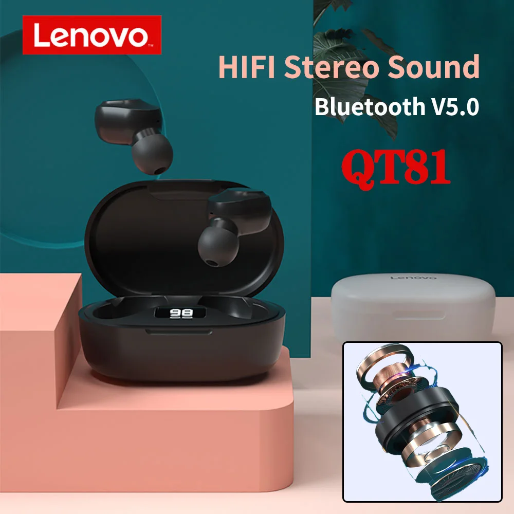 Беспроводные наушники Lenovo QT81 TWS Bluetooth 5 0 300 мАч|Наушники и гарнитуры| |