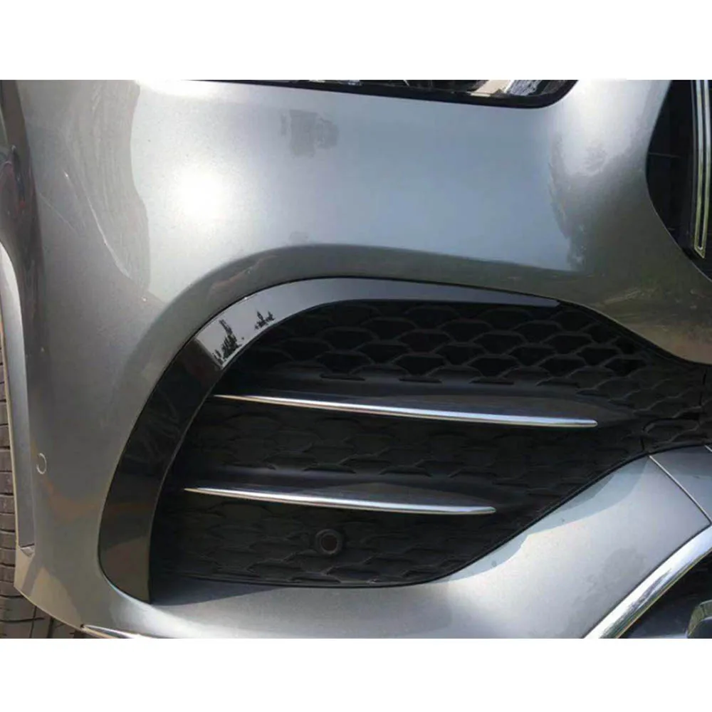 Для Mercedes-Benz GLE Class Sport автомобильный передний бампер плавники разветвители Canards ABS углеродное волокно вид/черный