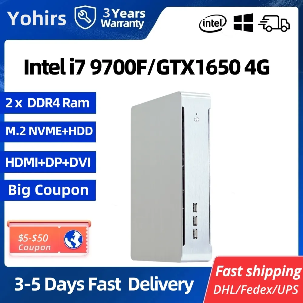 9 세대 미니 게이밍 PC, 인텔 제온 D1581 코어 i3 9100F i5 9400F i7 9700F MSI GTX1650 GDDR5 DVI HD DP 4K 멀티 디스플레이 AC 와이파이 9 세대 미니 게이밍 PC, 인텔 제온 D1581 코어 i3 9100F i5 9400F i7 9700F MSI GTX1650 GDDR5 DVI HD DP 4K 멀티 디스플레이 AC 와이파이