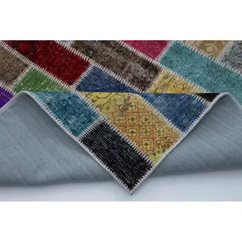 

200x307 Cm Multicolor Handmade Modern Patchwork Rug-7x10 Ft