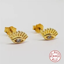 Ювелирные изделия QUINBY,, 925 пробы, серебряный, полый глаз, Cz, циркон, серьги-гвоздики, модные женские серьги, ювелирные изделия