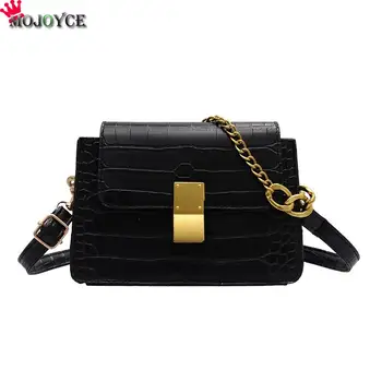 

2020 Vintage Alligator Pattern Women Square Shoulder Bag Fashion PU Leather Messenger Crossbody Bag Female Chain Totes Handbags