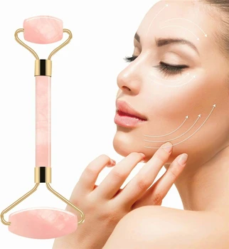 

1 Pcs Face Massage Roller Stick Rose Quartz Facial Tool Massager Eye Gua Sha Tool Set