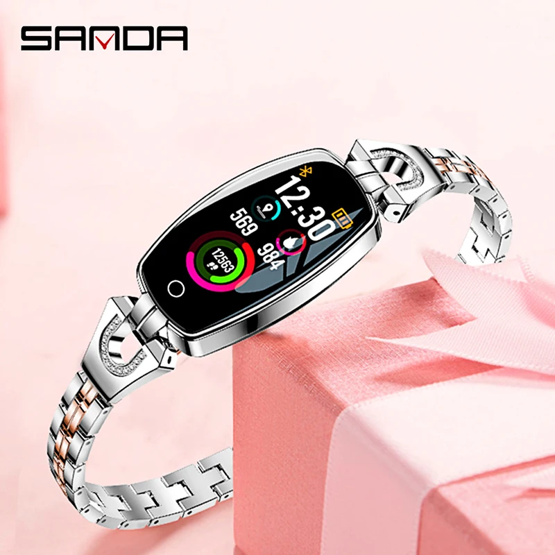 

Women Smart watch Diamond Glass P67 Waterproof Sports For Iphone Smartwatch Heart Rate Blood Pressure Monitor Fitness Tracker