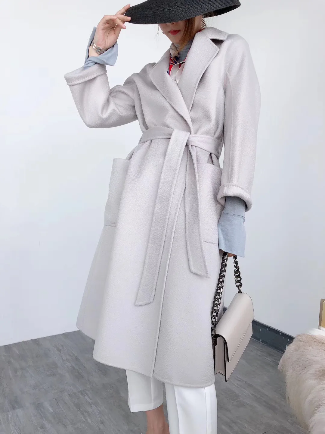 Зимнее шерстяное пальто для женщин, осень, длинное кашемировое пальто большого размера, высокое качество, элегантные женские пальто