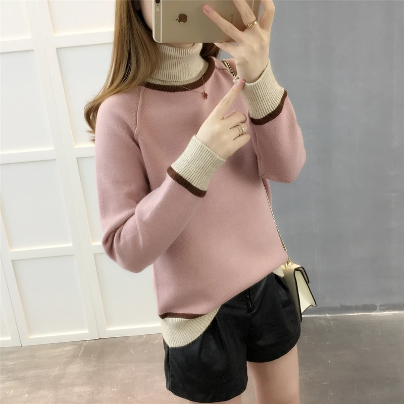 

Pullover Korean 2023 Style Autumn Fashion Knitted Turtleneck Sweater Women Winter Clothes Ladies Tops Sueter Mujer LWL840