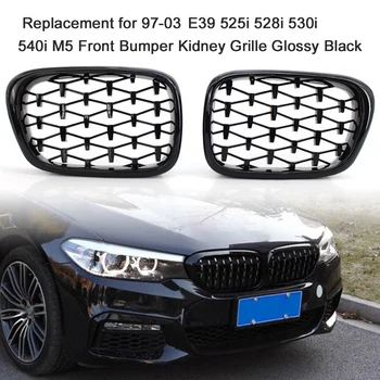 

Diamond Style ABS Front Bumper Kidney Grille Grill For-BMW E39 525I 528I 530I 540I M5 1997-2003