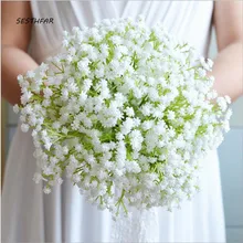 Gypsophila белые розы Свадебные цветы Свадебные букеты Искусственные свадебные букет De Mariage Роза SPH026