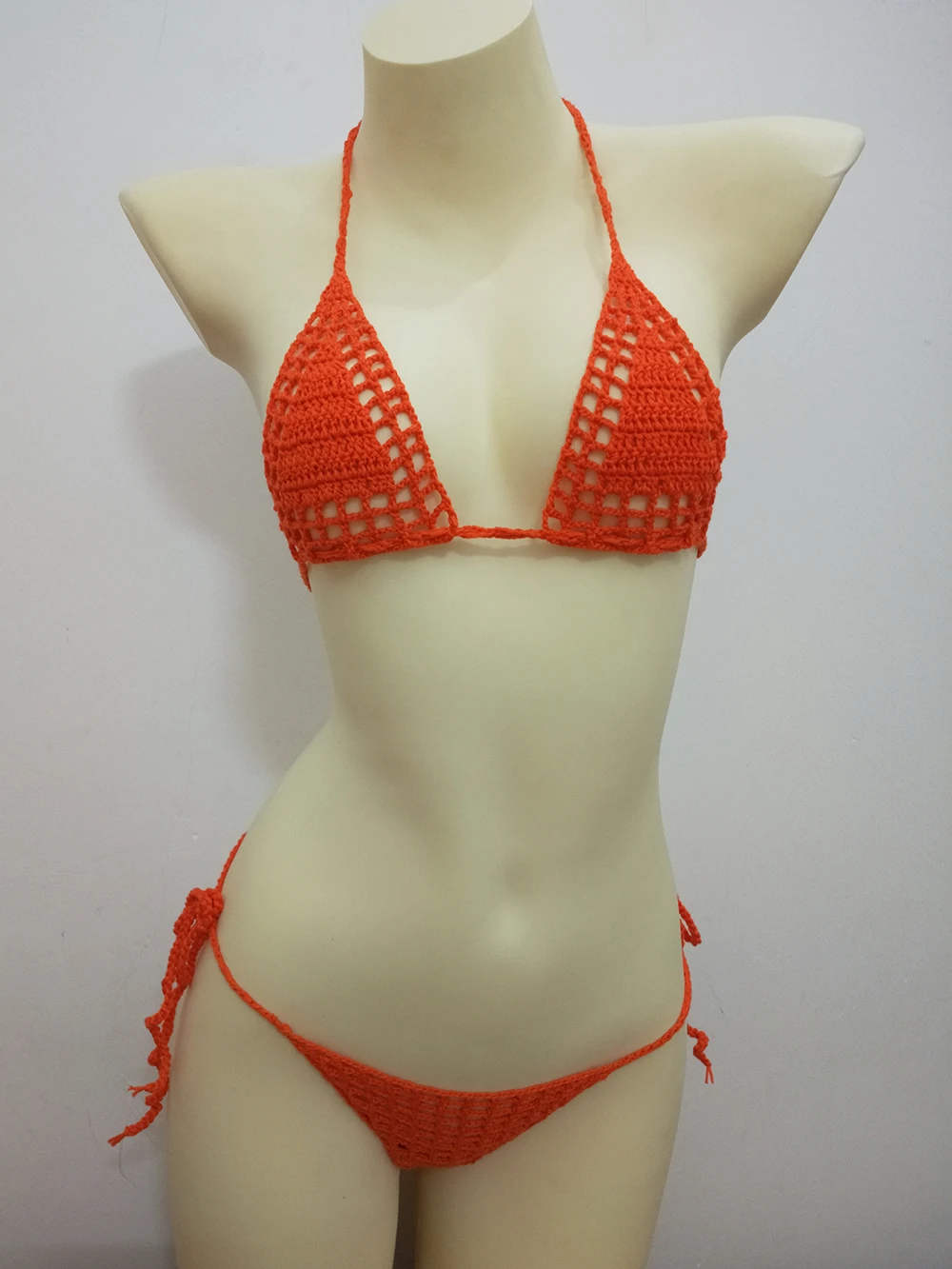 

2019 Women Sexy Micro Bikini Set G Thong String Lattice Hollow Bikinis Top Crochet Beach Swimwear Lingerie Sets S/M/Custom-Made