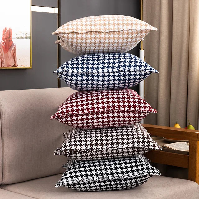Houndstooth Decorative Cushion Cover 45x45cm Sofa Pillow Covers Home Living Room Pillow Cases Quality Pattern Cushion Cover 1