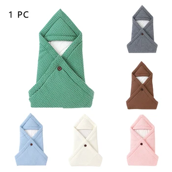 

Solid Soft Small Hat Anti Kick Envelope Shape Newborns Warm Infant Comfortable Knitting Baby Sleeping Bag Blanket Wrap