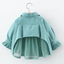 Новая Осенняя детская куртка с вышивкой для девочек, милая однотонная ветровка с сеткой сзади, верхняя одежда для малышей, пальто для девочек, детская одежда Новая Осенняя детская куртка с вышивкой для девочек, милая однотонная ветровка с сеткой сзади, верхняя одежда для малышей, пальто для девочек, детская одежда