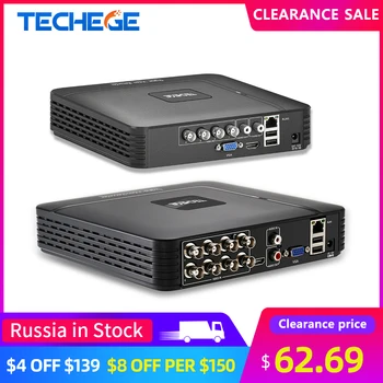 

Techege 4CH/8CH AHD DVR AHD-M 720P/960H/1080P CCTV DVR Mini Hybrid HDMI DVR Support IP Analog Camera Motion Detection P2P HDD 1T