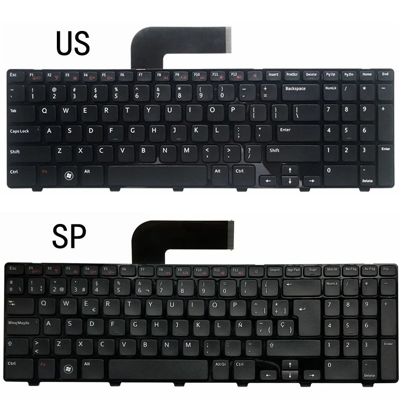 New Us Sp Laptop Keyboard For Dell Inspiron 15r N5110 M5110 N 5110 M511r 4dfcj Nsk Dy0sw Replacement Keyboards Aliexpress