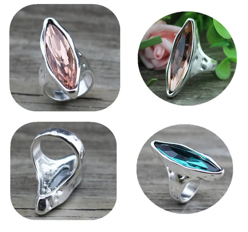 ANSLOW New Design Retro Fashion Jewelry Trendy Antique Silver Color Ring Creative Party Wedding Ring For Women Girls LOW0071AR