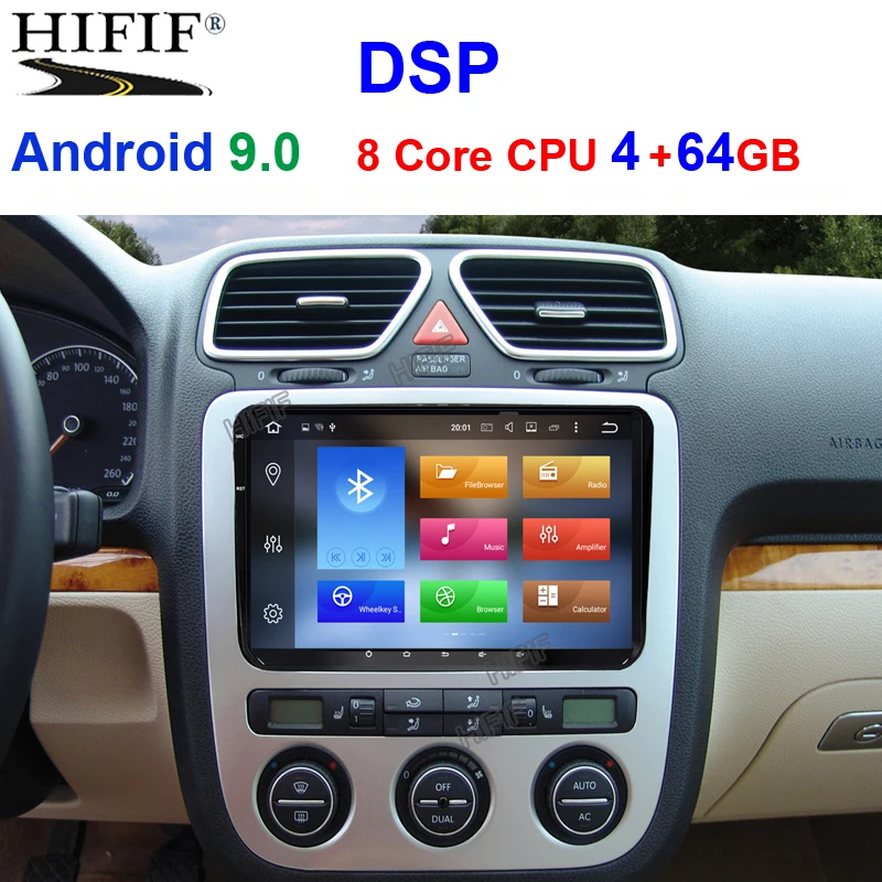 Perfect IPS DSP Android 9.0 multimedia player for VW PASSAT B6 B7 V7 Golf 5 6 BORA Tiguan Fabia Rapid Seat Leon Altea Toledo no DVD 0