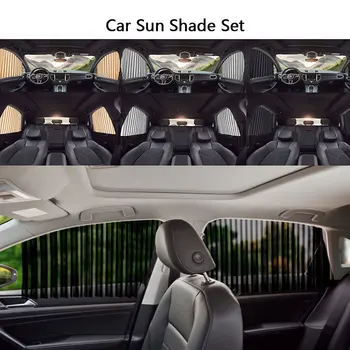 

Auto Curtain Aluminum Alloy Sun Visor Blinds Cover Car Curtain Side Sunshade Set