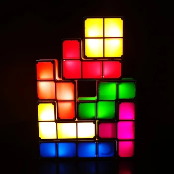 

DIY Tetris Night Light Puzzle Stacking Puzzle Children's Toy LED Table Lamp Building Block Game Tower Colorful Atmosphere Light