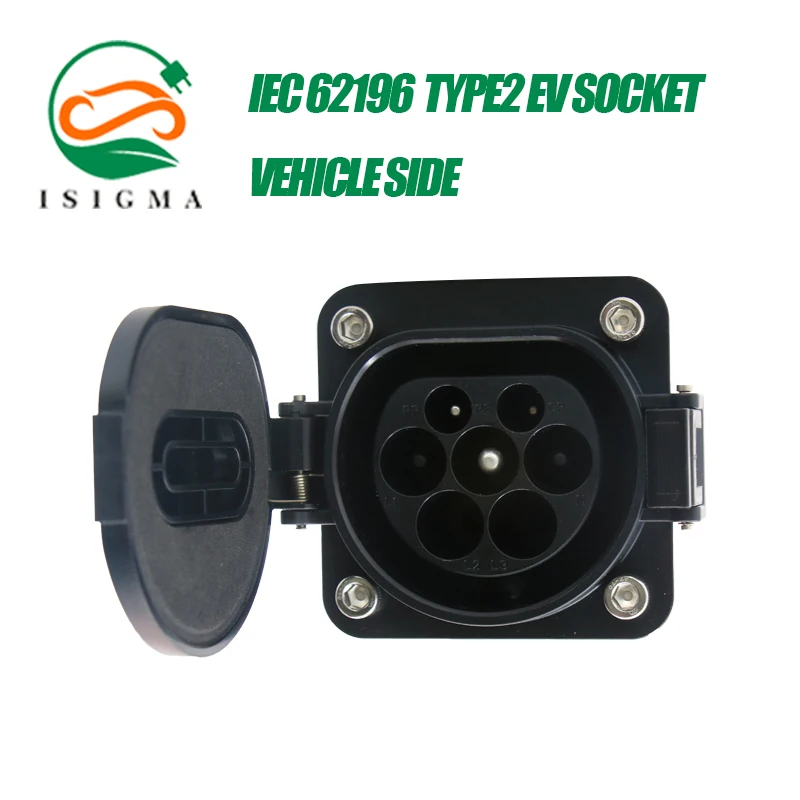ISIGMA EV Charger Female Socket Type 2 IEC62196 16A 32A Electric Car Charging Charger Side Without Cable