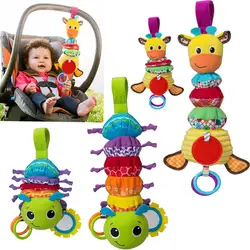 Детские погремушки, милая Музыкальная развивающая игрушка с животными, плюшевая кровать, коляска, подарок для малышей, мягкие игрушки