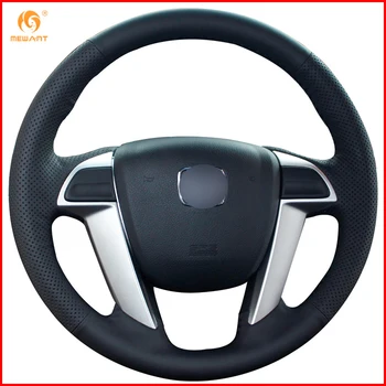 

MEWANT Black Genuine Leather Car Steering Wheel Cover for Honda Accord 8 2008-2013 Odyssey 2011-2016 Pilot 2011-2015 Accessories