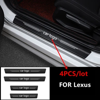 

4PCS Car Door Threshold Carbon Protector Door Sill Guards Stickers for Lexus RX300 RX450 IS200 IS250 IS300 GS300 Car Styling