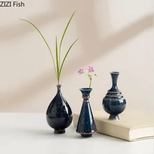 Мини керамическая ваза Гипсофилы вазы Декор стола черная глазурь цветок вставка Искусственные цветы украшение дома аксессуары современные
