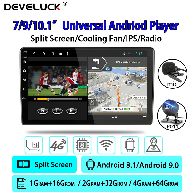 

Android 9.0 2din Car Radio 7/ 9/10" Car Stereo Multimidia Player Navigation GPS RDS 4G ENT WiFi Autoradio Bluetooth FM + Camera