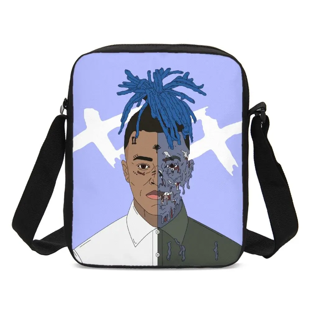 XXXtentacion/сумки-мессенджеры для мальчиков; сумки с принтом героев из мультфильма «рэп»; детские дорожные сумки; детские сумки на ремне; сумки на плечо - Цвет: Темно-серый