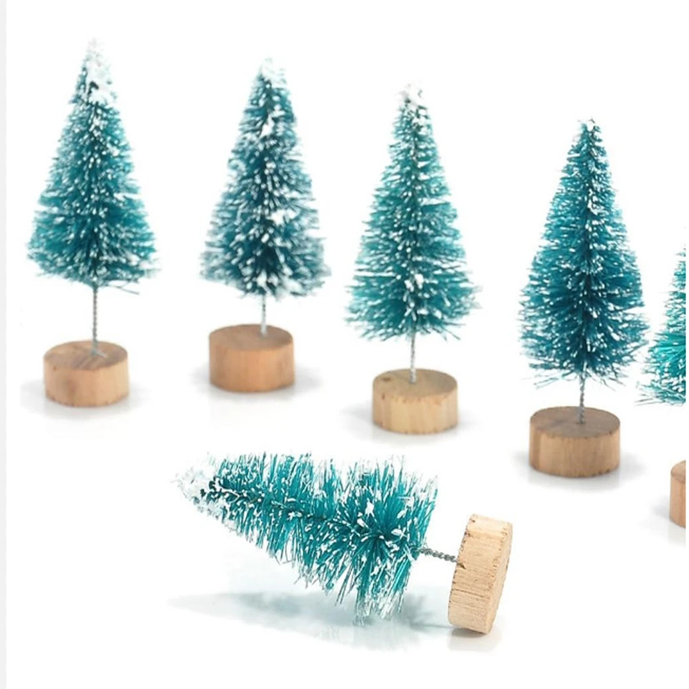 

12 Pcs Mini Sisal Bottle Snow Brush Frost Christmas Trees for Xmas Party Decor