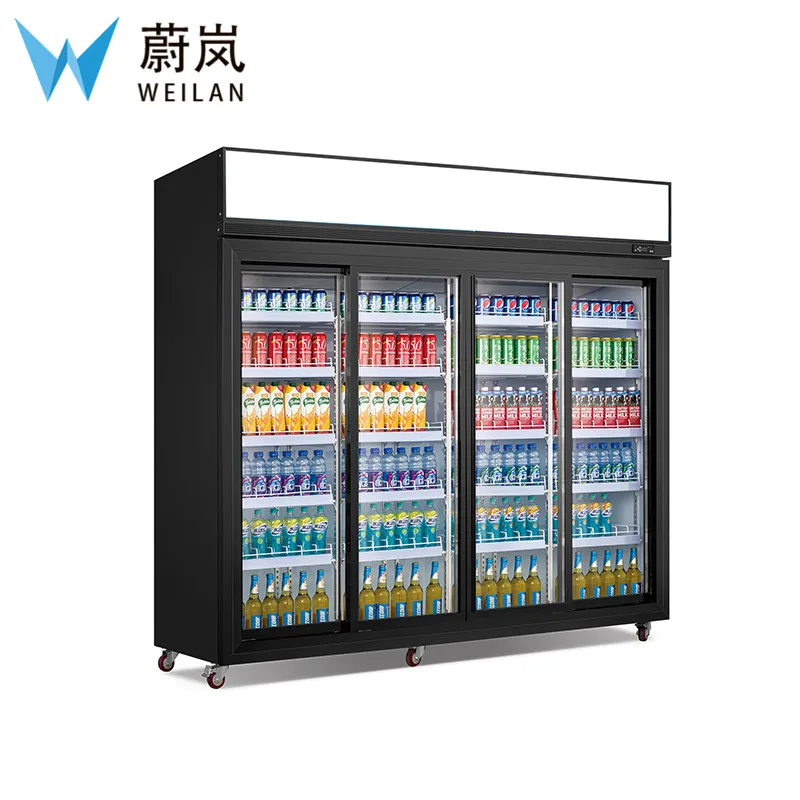 Витрина для супермаркета холодильник стеклянная дверь морозильная камера