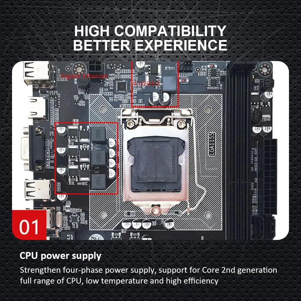 Материнская плата для настольного компьютера 1155 Pin cpu интерфейс все твердотельные Материнские платы для домашнего и офисного использования