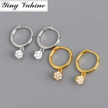 

ying Vahine 100% 925 Sterling Silver Circular Zircon Pendant Stud Earrings for Women