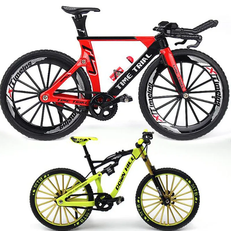 1:10 Scale Metal Diecast Bicycle Mountain Bike Model Toys Curved Racing Cycle Cross Bike Replica Collection for Children's Gift