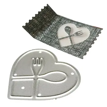 

Heart Tableware Metal Cutting Dies Stencil Scrapbooking DIY Album Stamp Paper