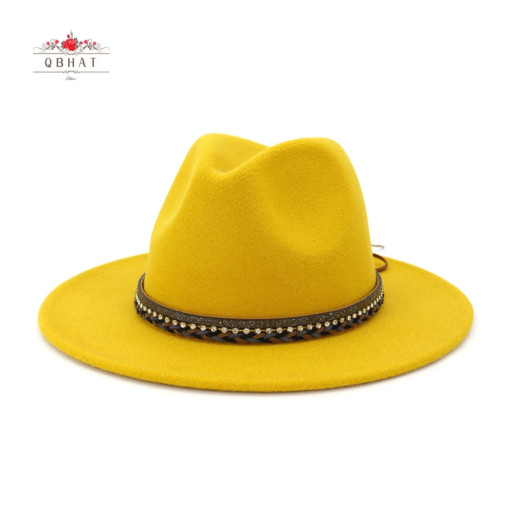 QBHAT Wol Trilby Hat Merasa Jazz Fedora 