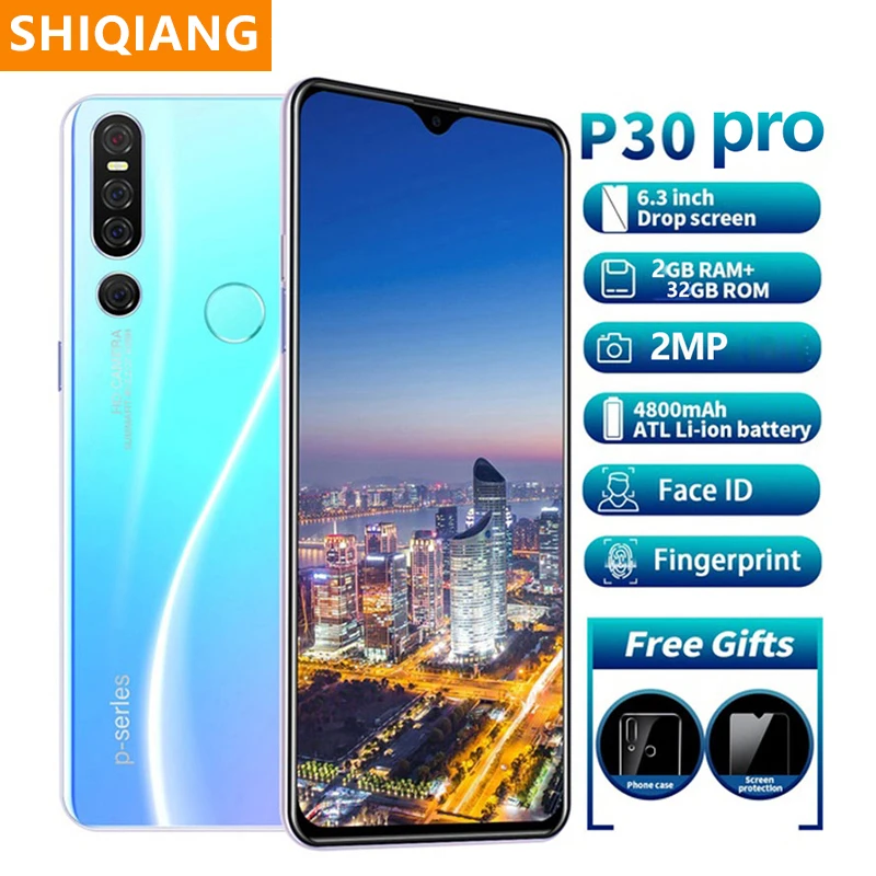 Global Version SOYES P30 Pro 2GB 32GB ROM MobilePhone Hexa core Android9.1 4800mAh Cellphone 6.3inch Waterdrop Screen Smartphone