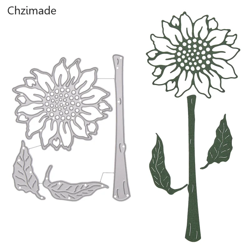 

Chzimade Sunflower Metal Cutting Dies Stencils For Diy Card Making Decorative Embossing Paper Dies Crafts
