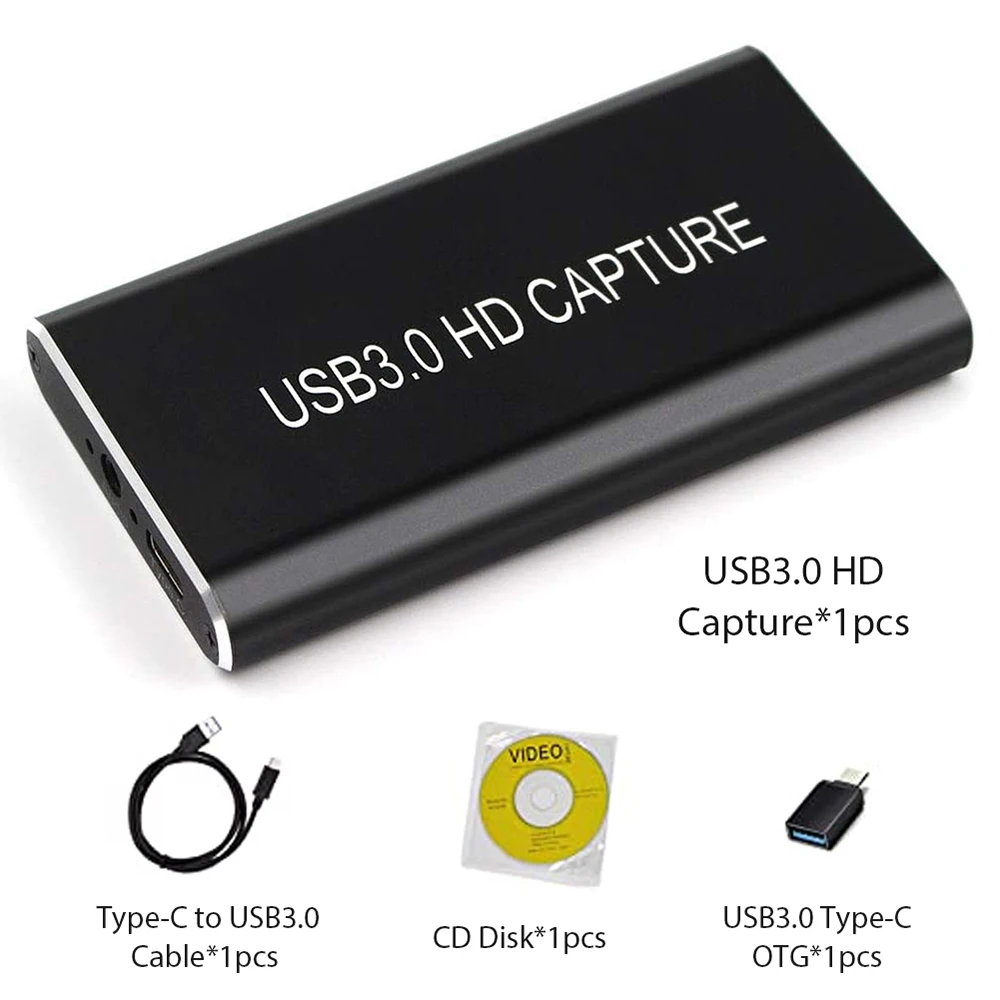 Захват карт видеозахвата USB HD на Type C/USB 3 0 1080P 60 кадров в секунду игровой адаптер с