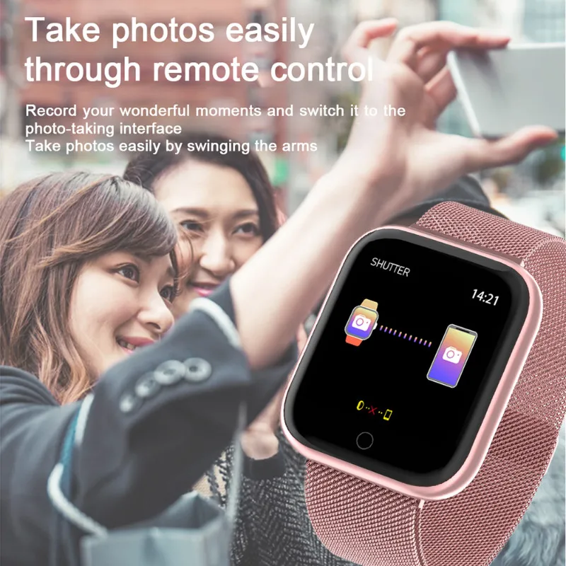 Стальные умные часы женские водонепроницаемые Смарт-часы T80 Bluetooth для Apple IPhone Xiaomi монитор сердечного ритма фитнес-трекер pk p80