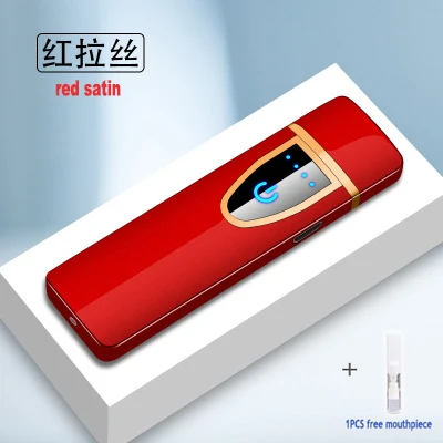Электронный USB Зажигалка милый Электрический Смарт сенсорный Vape сенсор для курения мужские гаджеты в комплекте мундштук для курения аксессуары - Цвет: Red