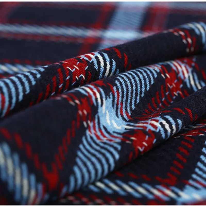 

148x100cm/piece New Great Lattice Comfortable Woven Fabric in Spring and Autumn Double-color Overcoat Tweed Fabric