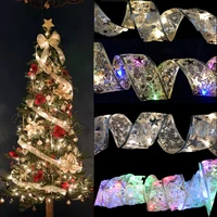 Cinta navideña con luces LED, resistente al agua, para decoraciones para árboles de Navidad, pared de Año Nuevo, ventana, decoración del hogar, 1M/2M/5M, 2022